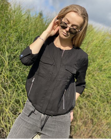 Bunda dámská DKNY BOMBER látková černá